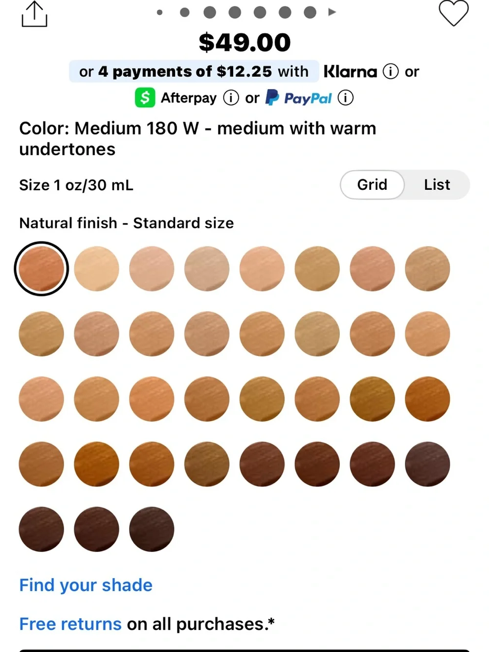 m.ph Le Skin Liquid Foundation — Medium 180 W (Warm)